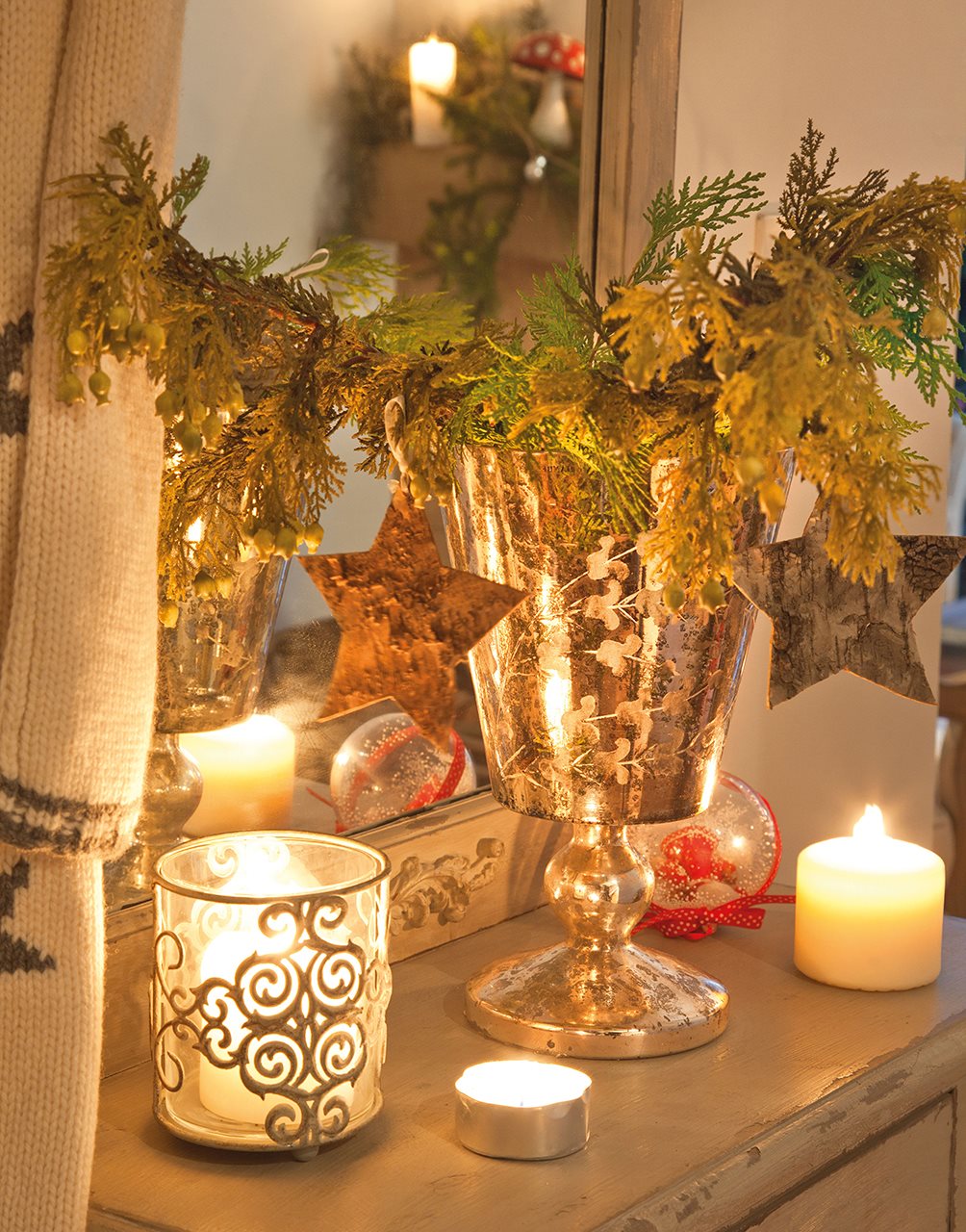 detalle decoracion Navidad velas