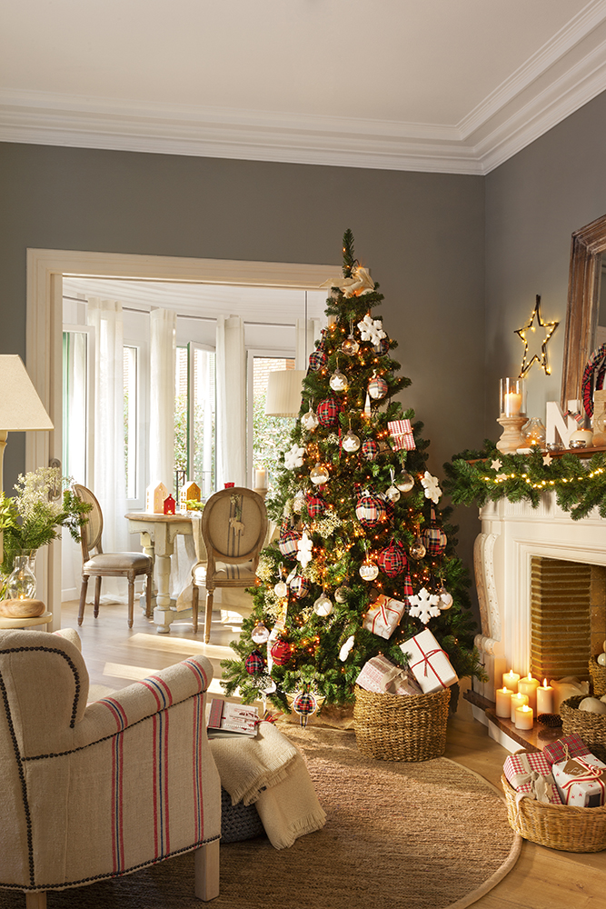 para Fiestas en el hogar Color Rojo Redonda Alexsix Falda para árbol de Navidad diseño de Ciervo 
