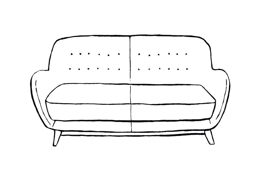 Ilustración sofá años 50