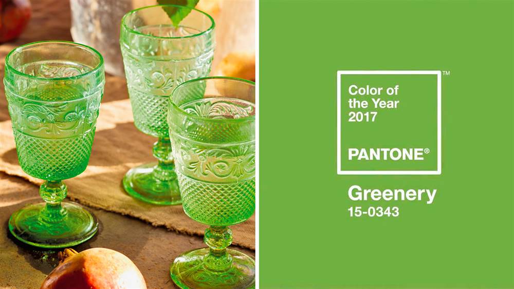 Greenery color del año Pantone montaje