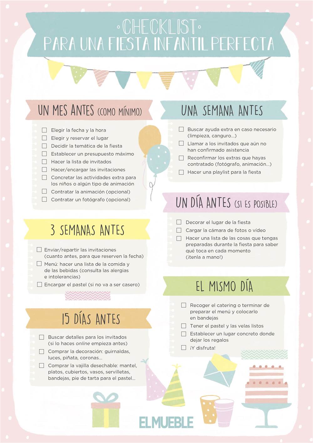 Checklist fiesta infantil