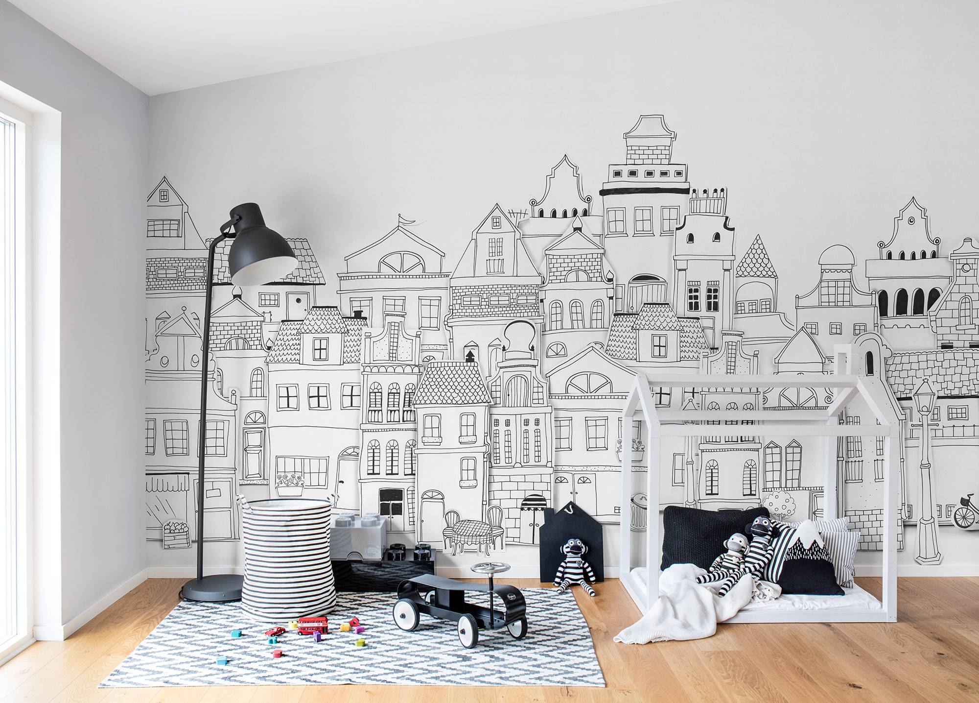 Habitación infantil con papel pintado de Tres Tintas.