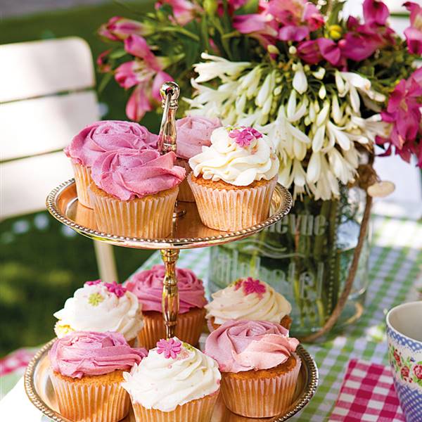 Cupcakes con esencia de rosa