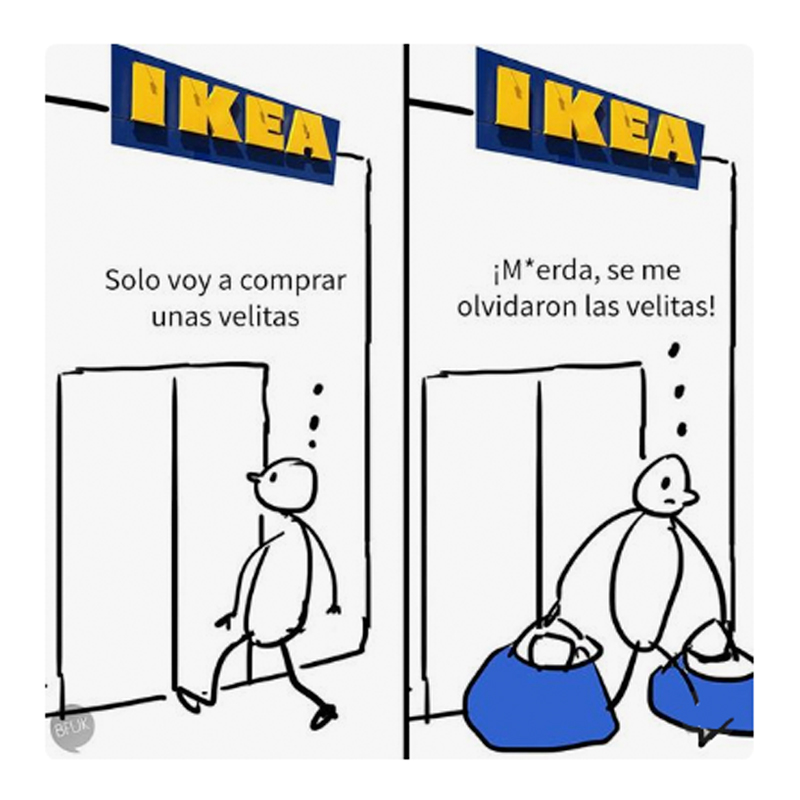 Viñeta para tema ir a IKEA en pareja