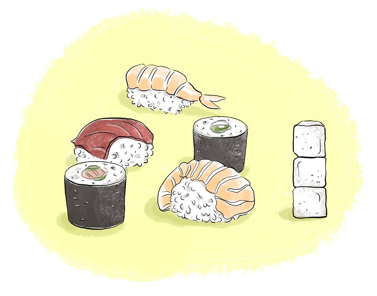 cuanto azucar contiene el sushi