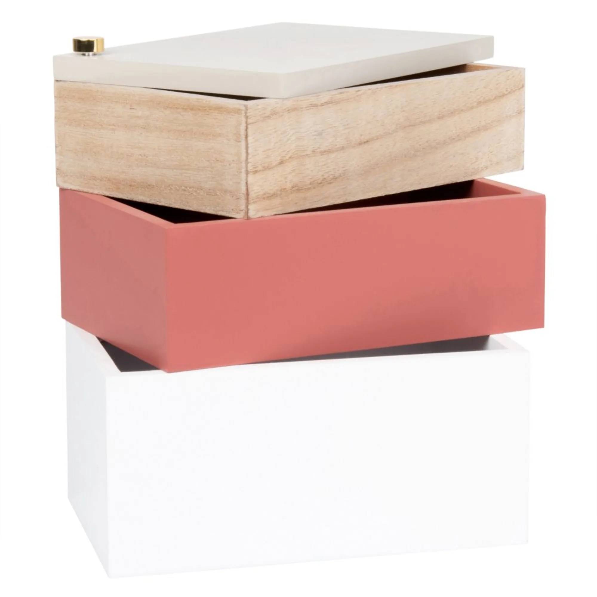 Caja con compartimentos de colores
