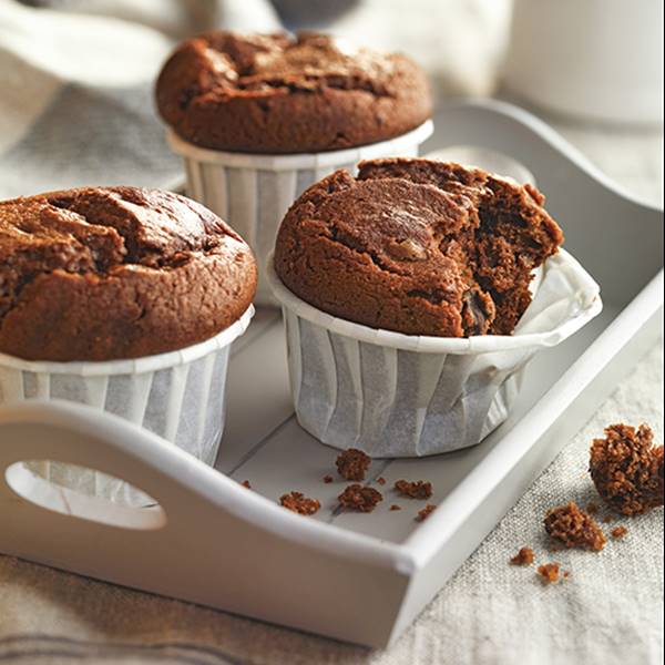 Unos deliciosos muffins de chocolate y vainilla