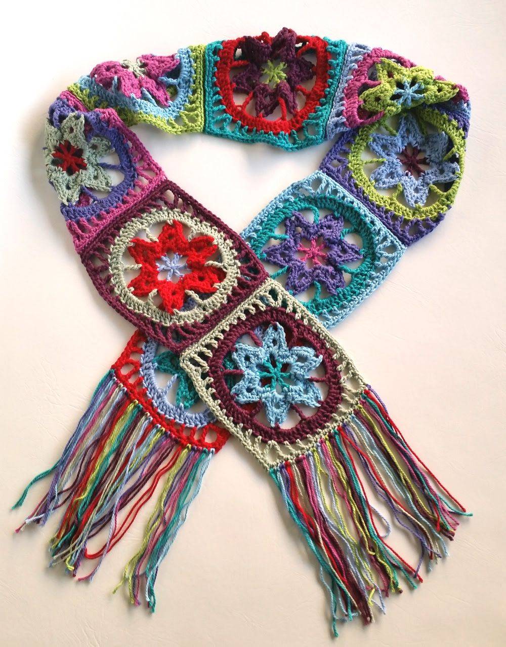 Bufanda de crochet de colores