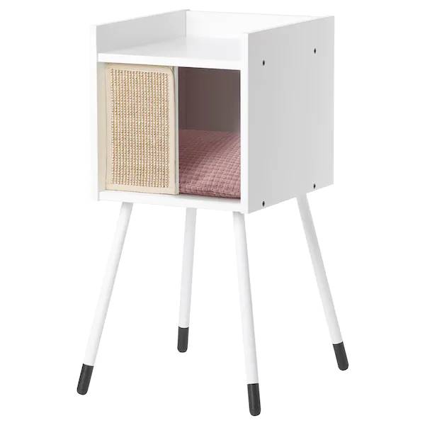 lurvig-cat-house-on-legs-with-cushion-white-pink_ikea