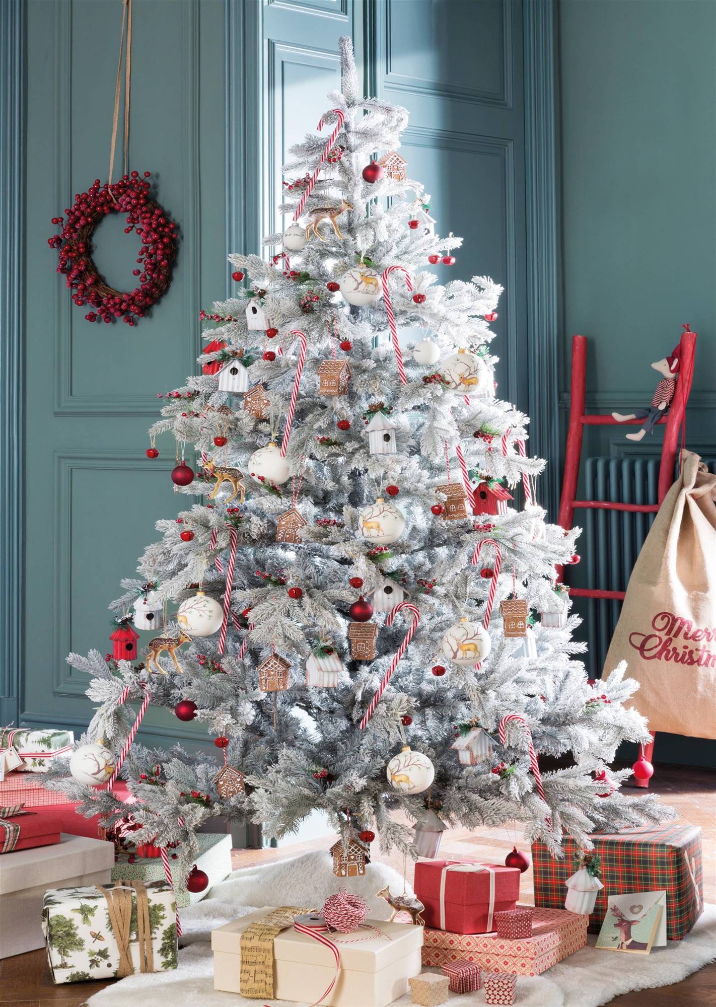 UYST 2 Piezas Calcetín de Navidad Rojo Santa Grandes Medias navideñas para Chimenea Medias para el árbol Navidad Bolsa de Regalo Bolsa de Regalo Colgando Medias navideñas para Decoraciones de Navidad 