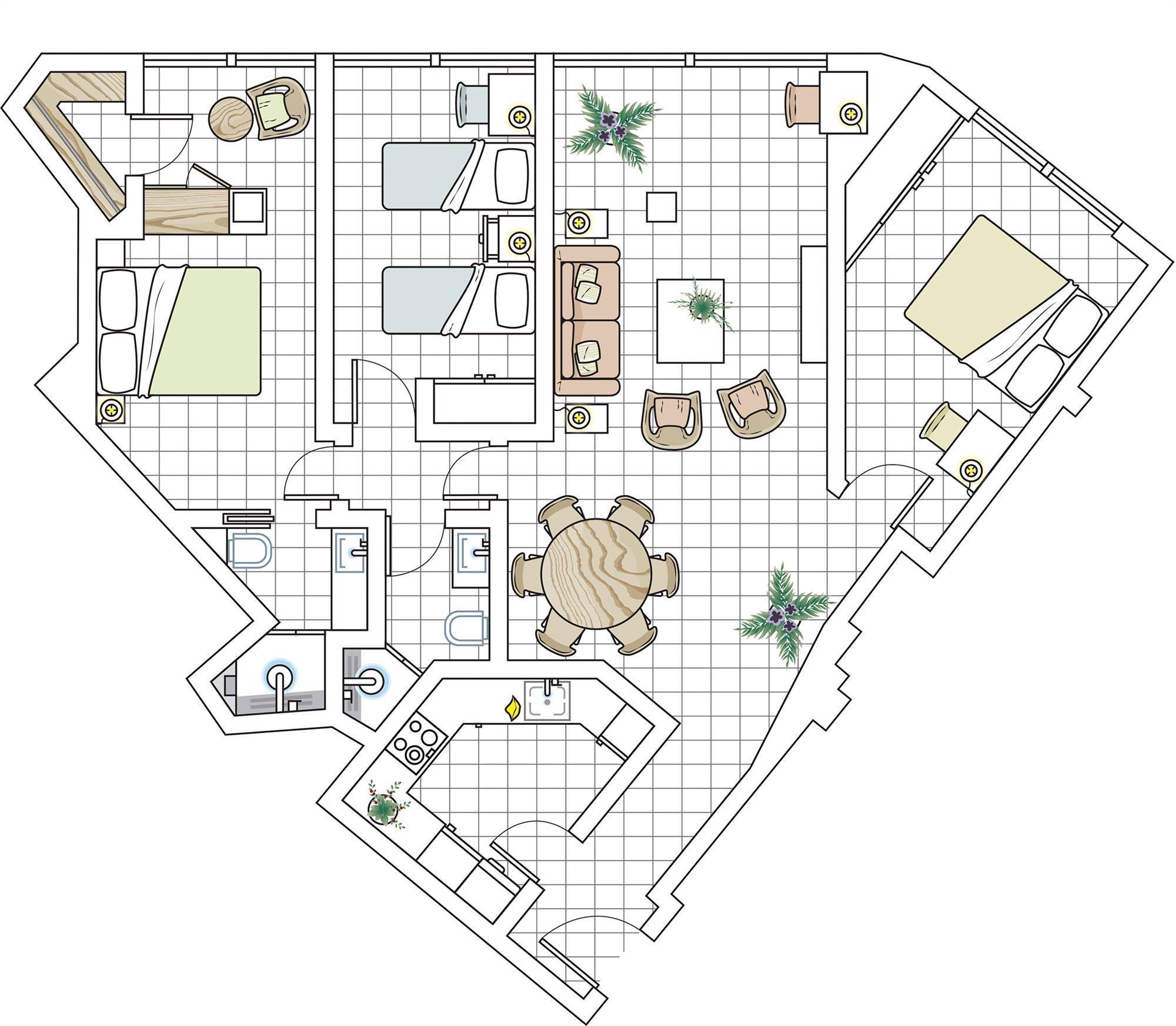 Plano de piso de 80 m2