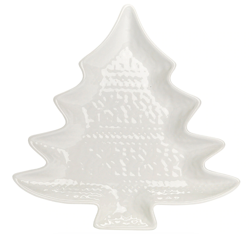 Fuente con forma de árbol de Navidad en color blanco