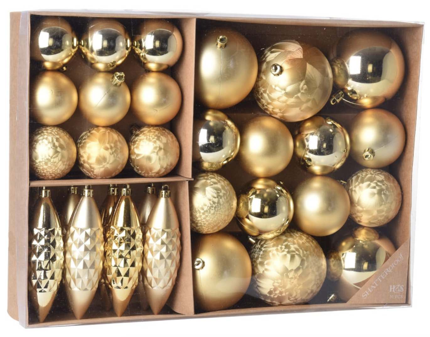 Pack de bolas doradas para el árbol de Navidad