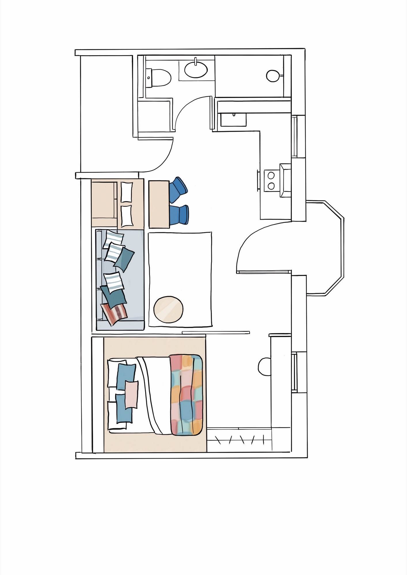 Plano piso de 30 m2
