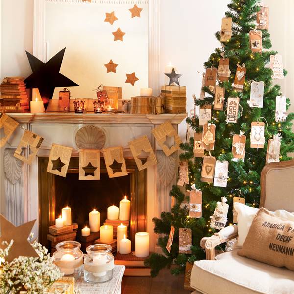 Las 35 mejores ideas de la revista El Mueble para decorar chimeneas navideñas con mucho encanto