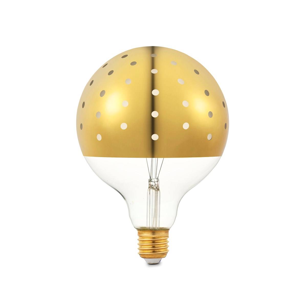 Bombilla LED de estilo vintage con acabado dorado y puntitos