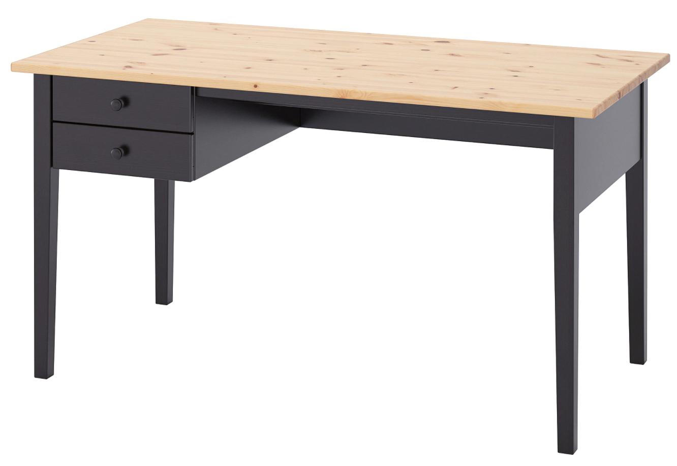 Mesa de escritorio con cajones ARKELSTORP en color negro con tablero de madera de IKEA