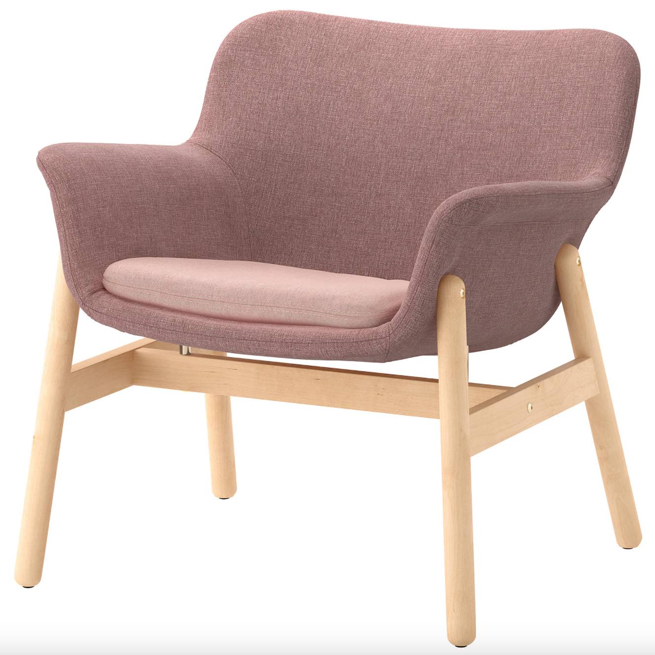 Sillón VEDBO con asiento en color rosa de IKEA