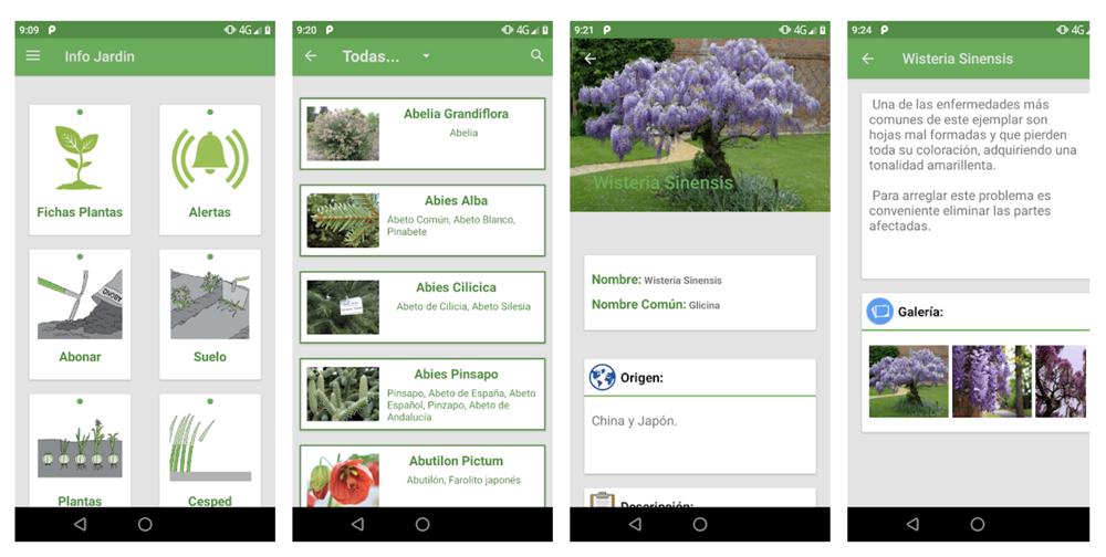 info jardín app de plantas
