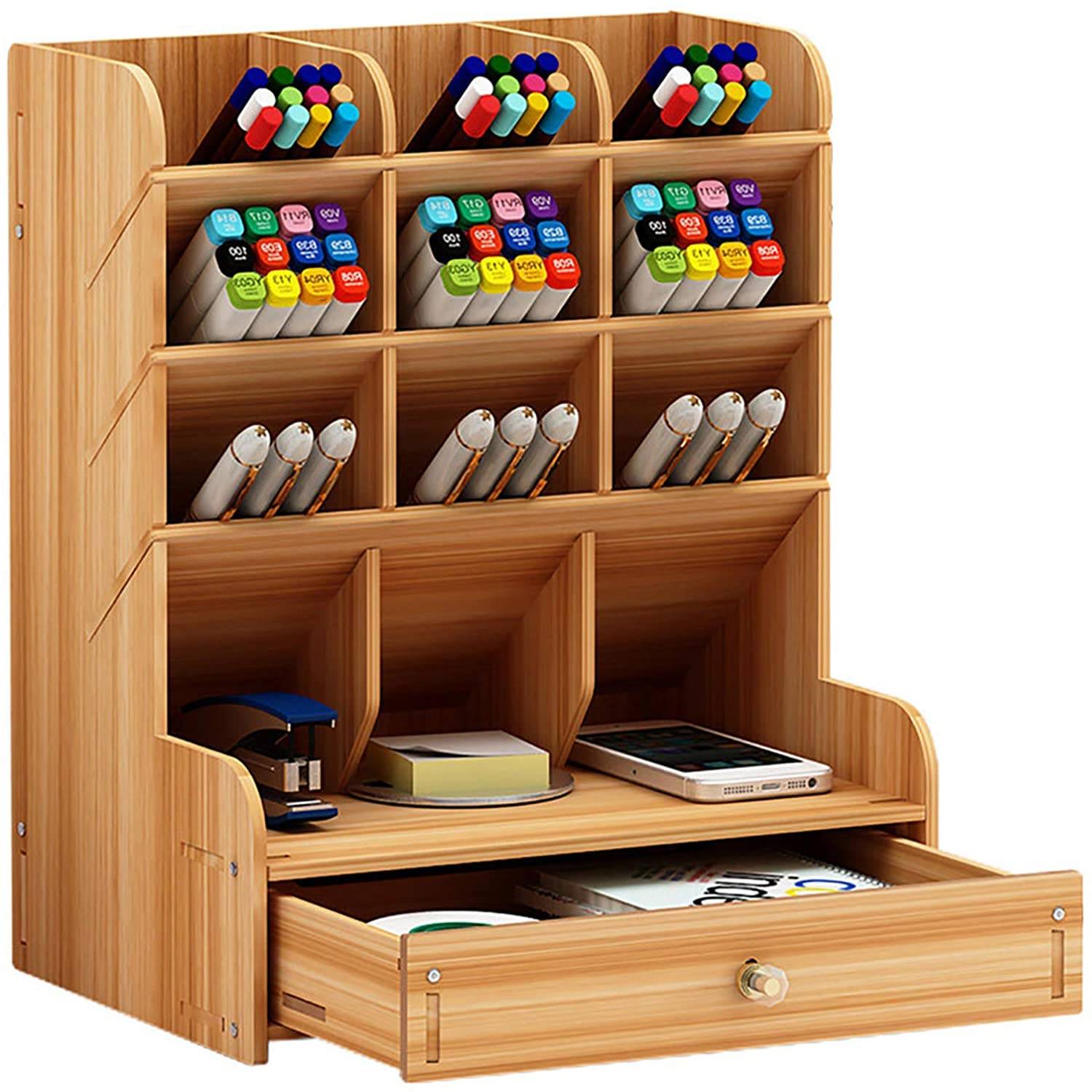 Organizador de madera con compartimentos de ManoMano