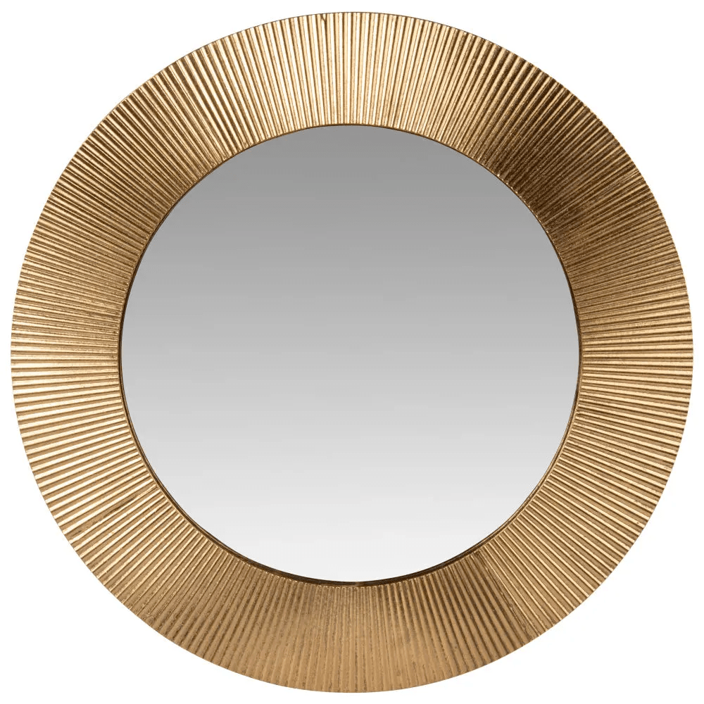Espejo redondo de metal dorado estirado modelo Salerne de Maisons du Monde 