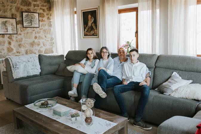 Lidia Fàbregas y su familia