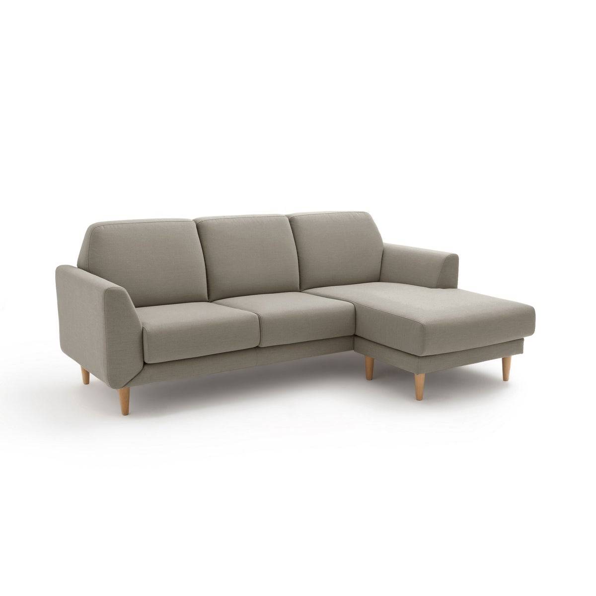 Sofá con chaise longue de color gris claro modelo Jasper de La Redoute