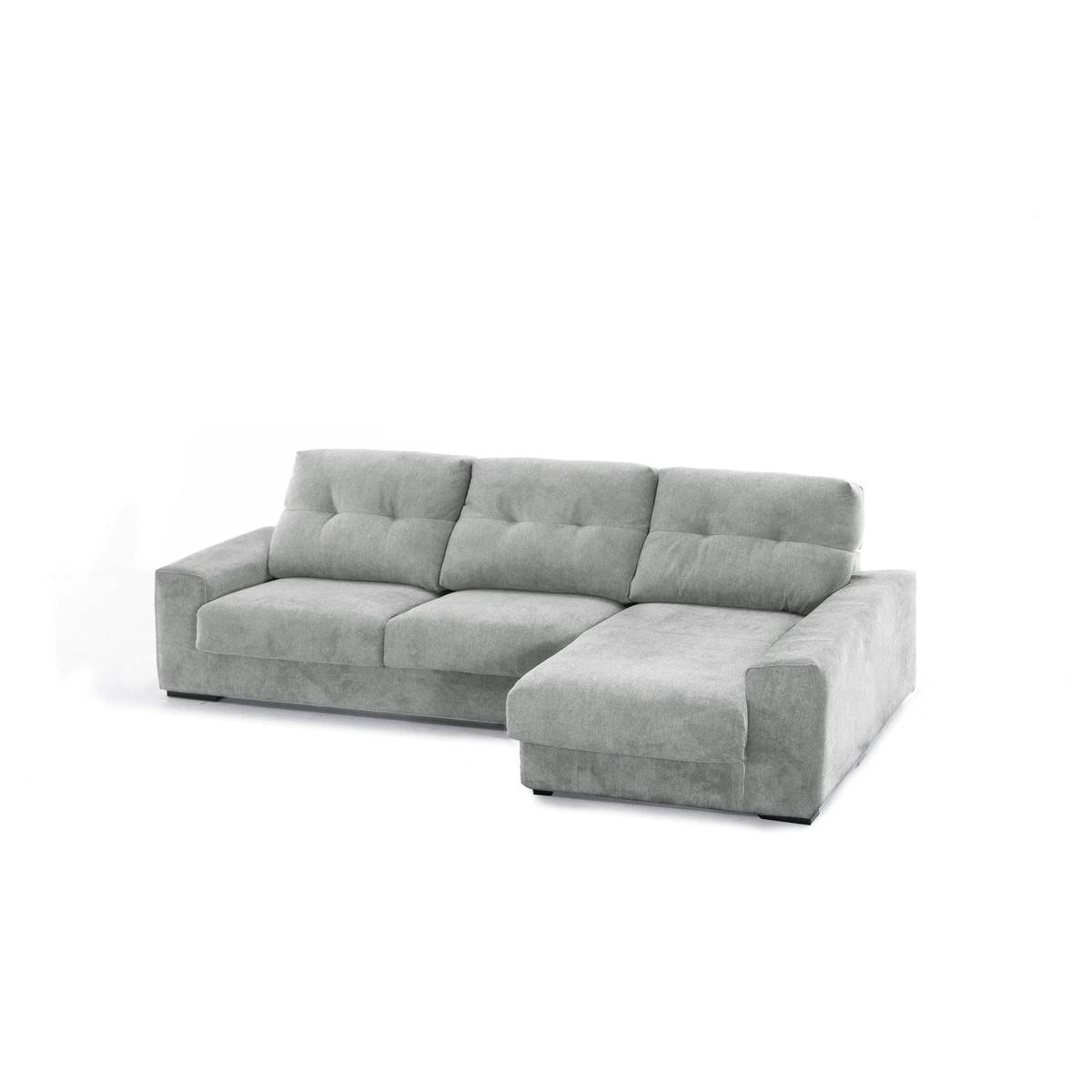 Sofá tapizado con chaise longue derecha modelo Savoy en color gris de El Corte Inglés