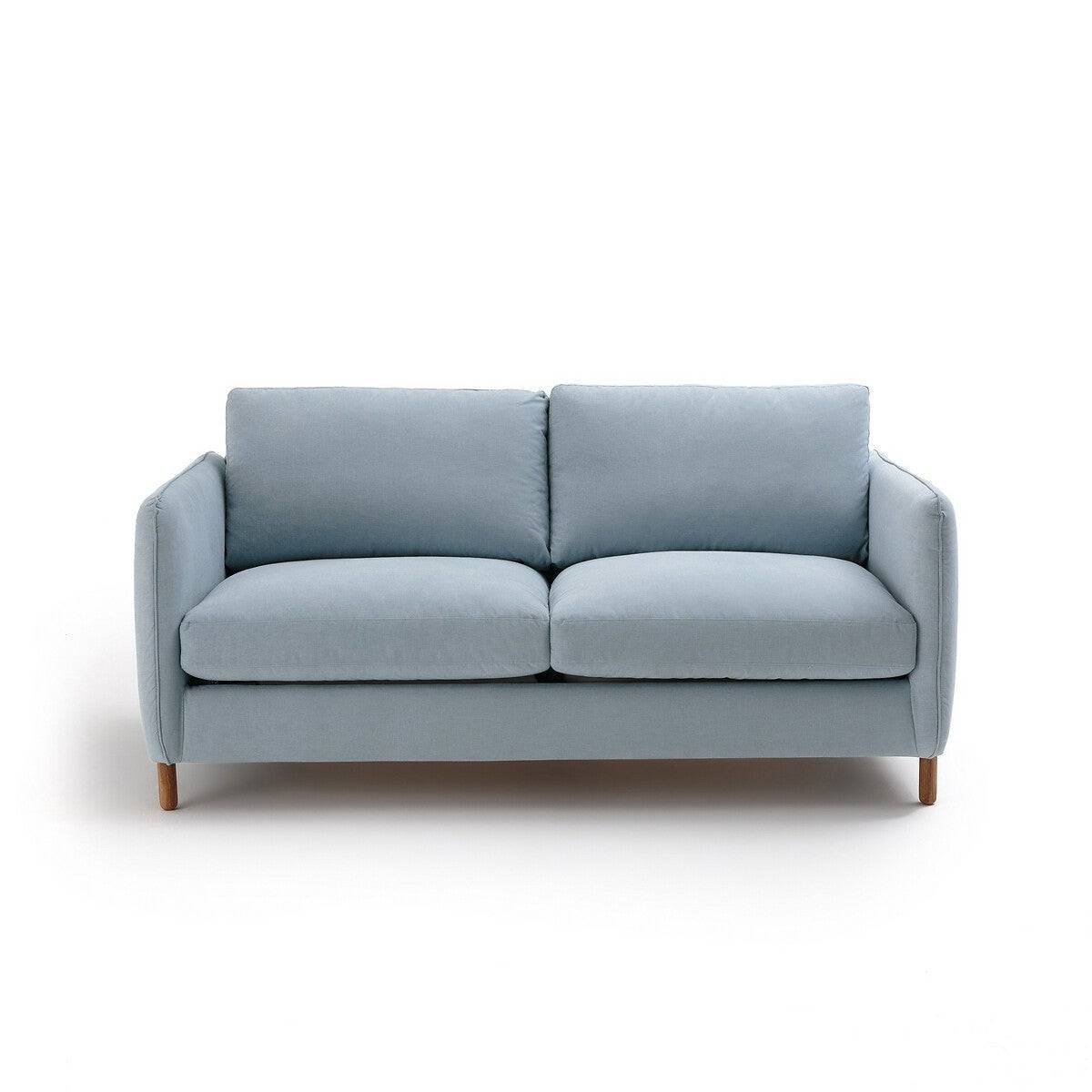 Sofá tapizado en algodón azul modelo Loméo de La Redoute