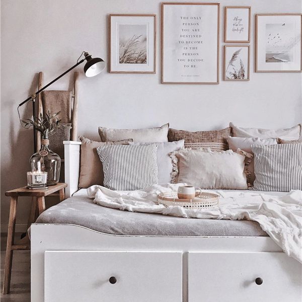 Dormitorio con cama nido de IKEA, foto de Instagram