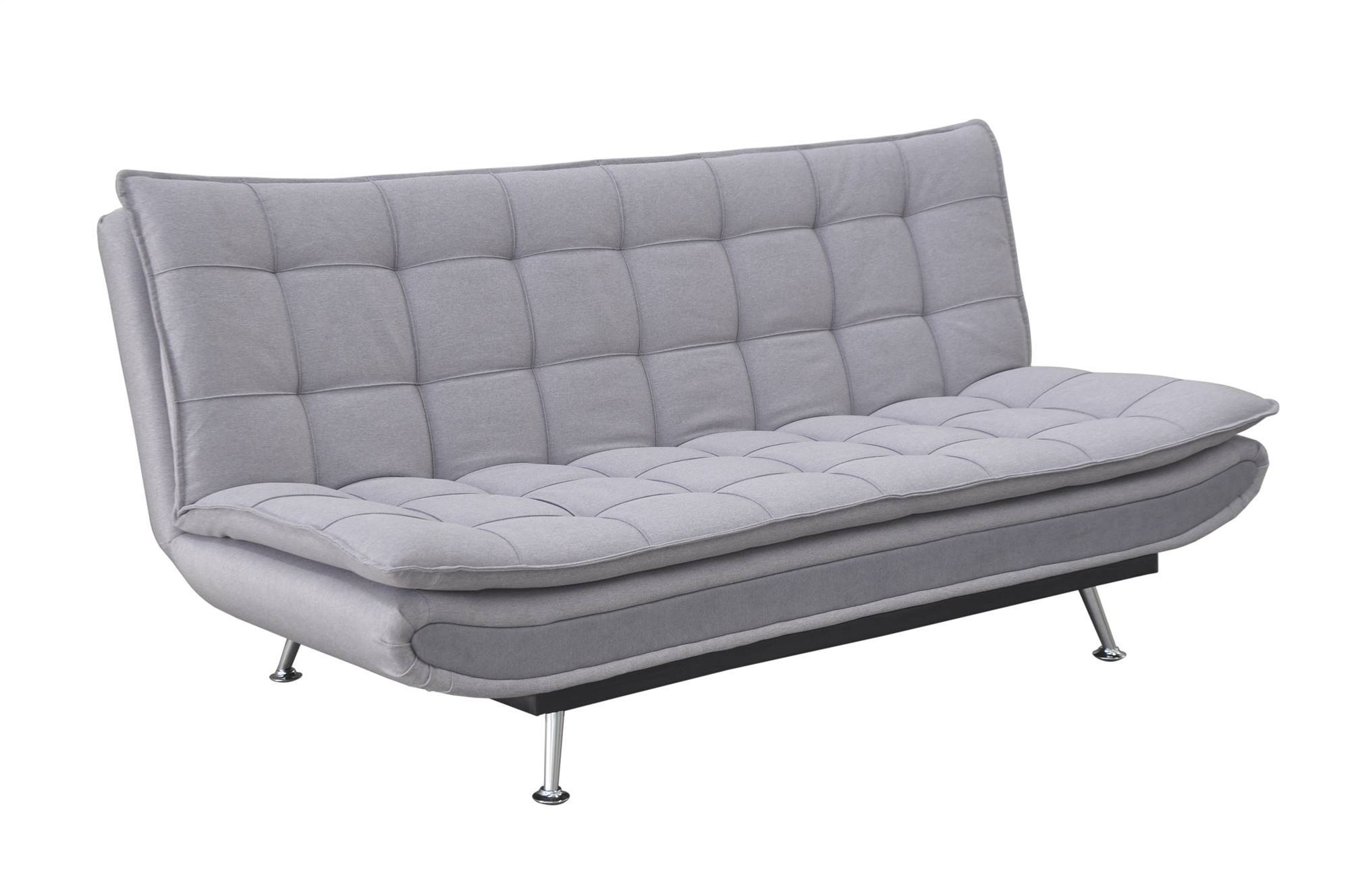 Un sofá cama en clor gris 
