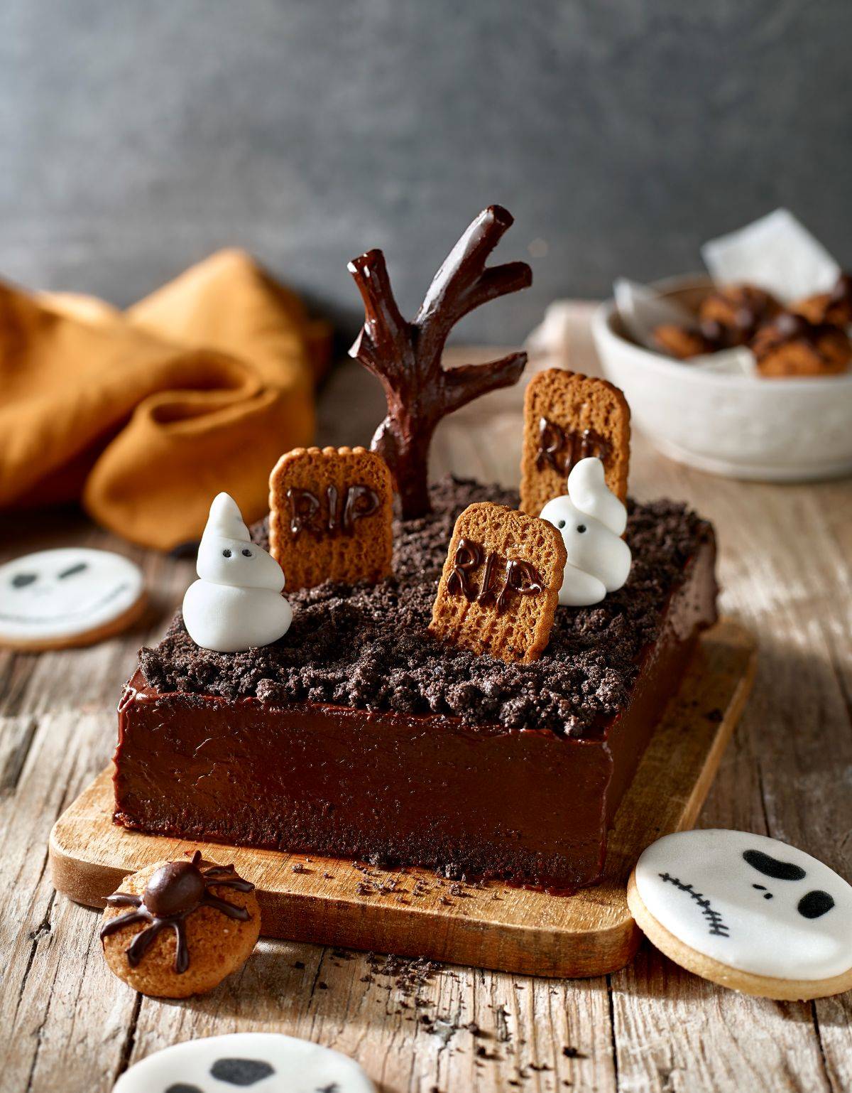 Receta halloween de tarta terrorífica de chocolate.
