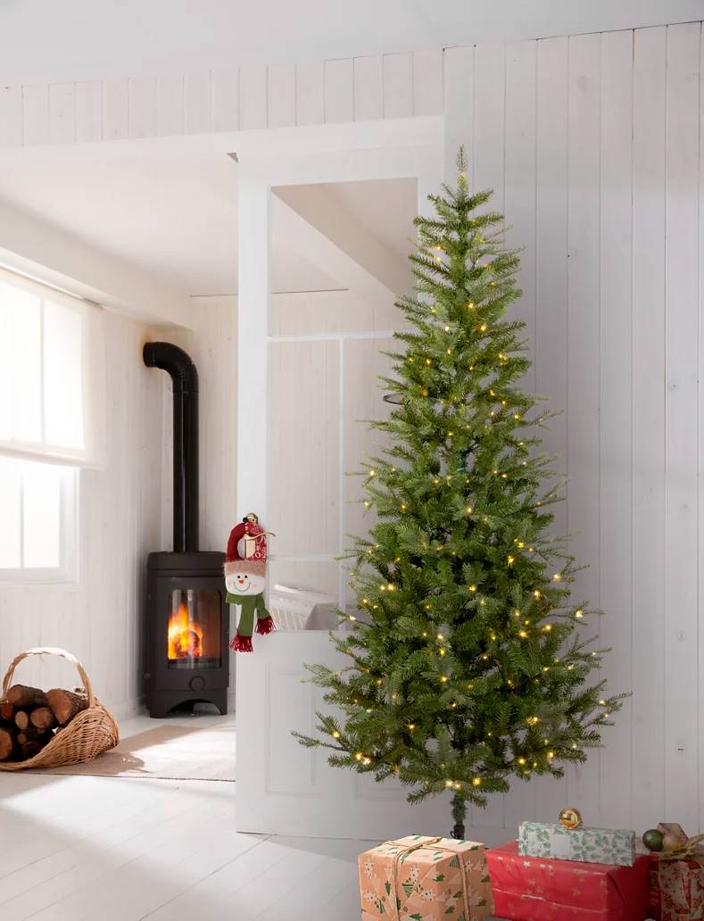 Árbol de Navidad con luces Idaho blanco cálido de 240 cm de alto de Leroy Merlin