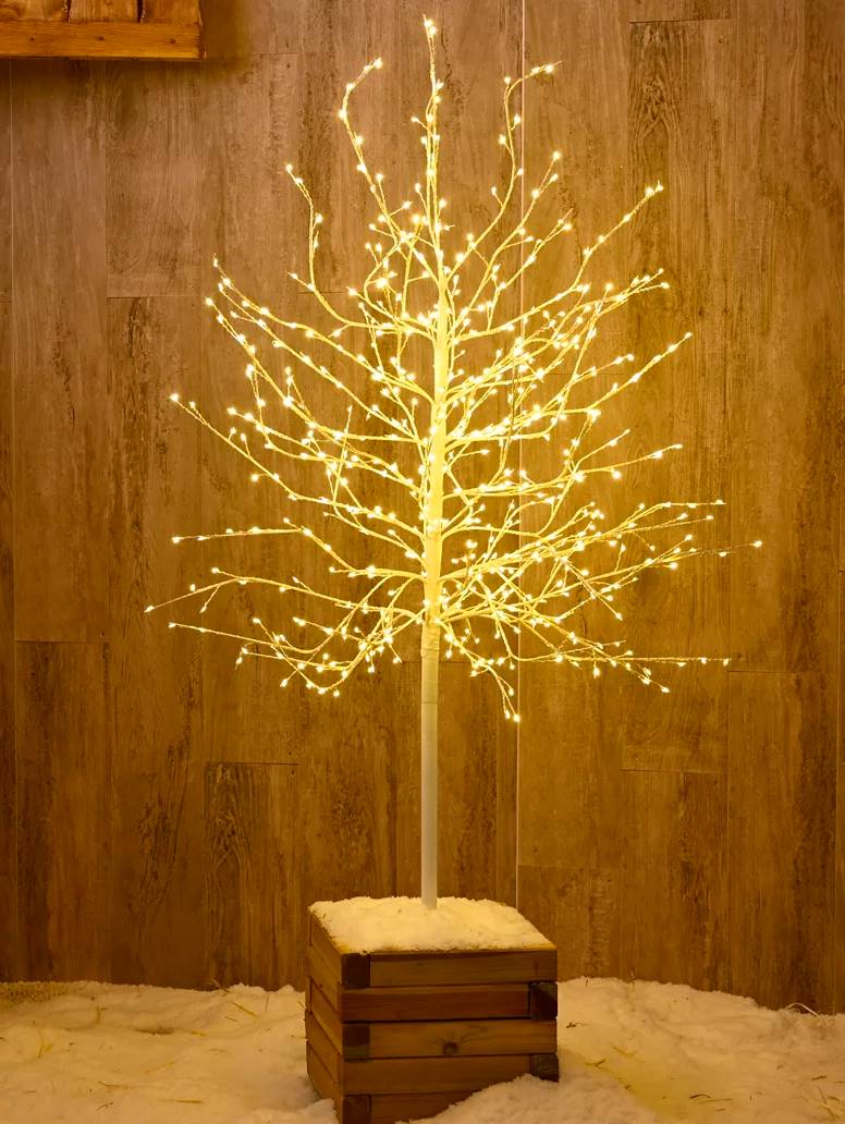 Árbol de Navidad exterior 580 luces LED blanco 150x35 cm de Leroy Merlin