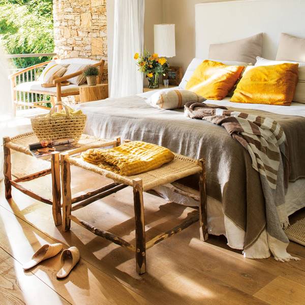 12 bancos de madera para vestir el pie de cama del dormitorio
