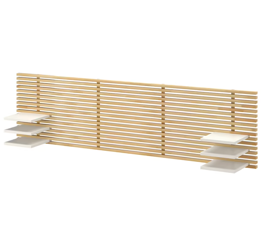 Cabecero MANDAL de madera de IKEA con mesitas