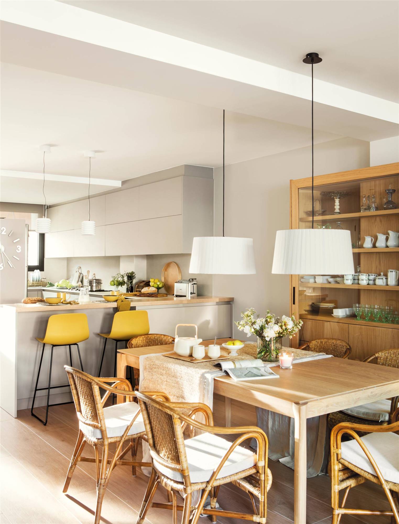 Cómo integrar cocina, salón y comedor en un mismo espacio.