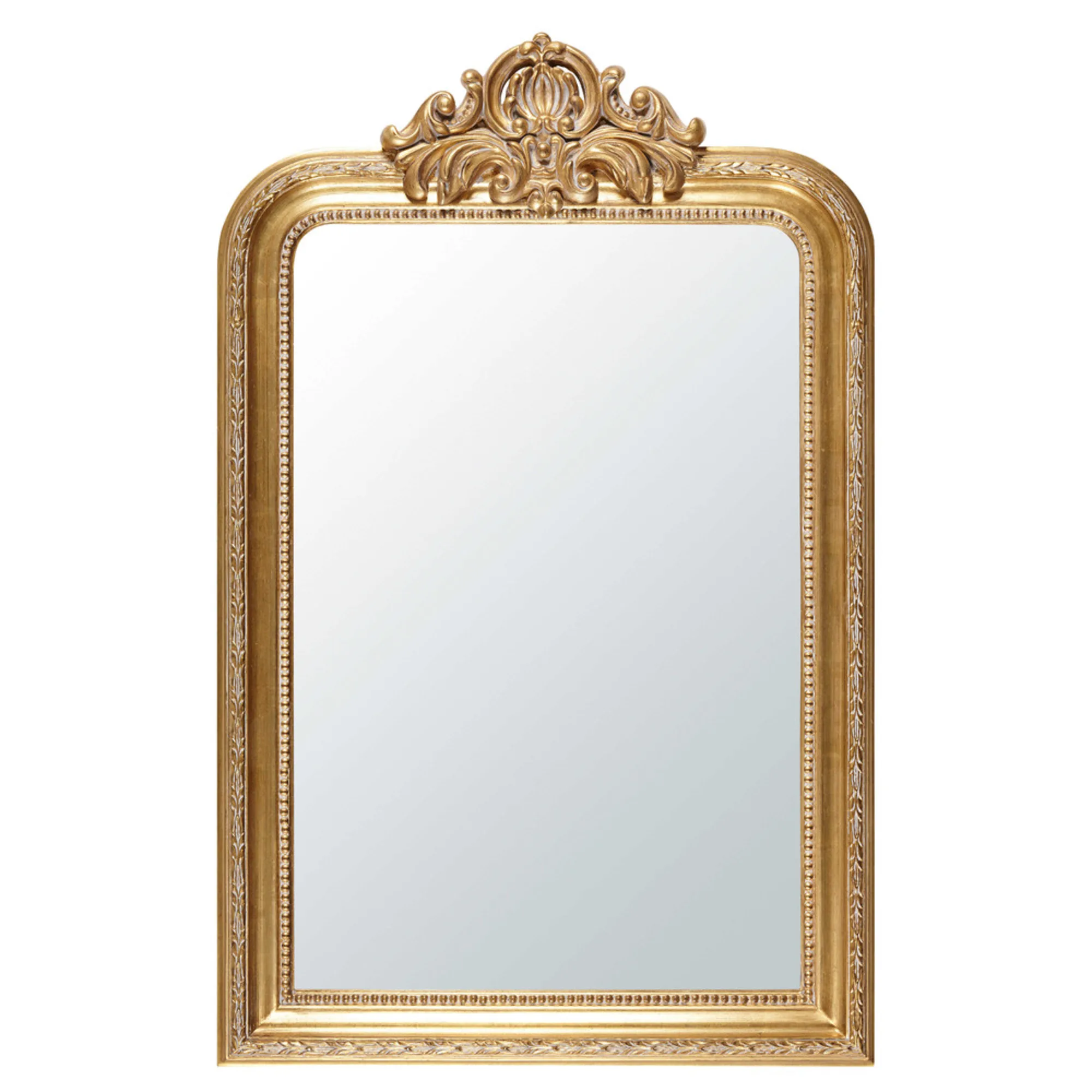 Espejo decorativo dorado de Maisons du Monde. 
