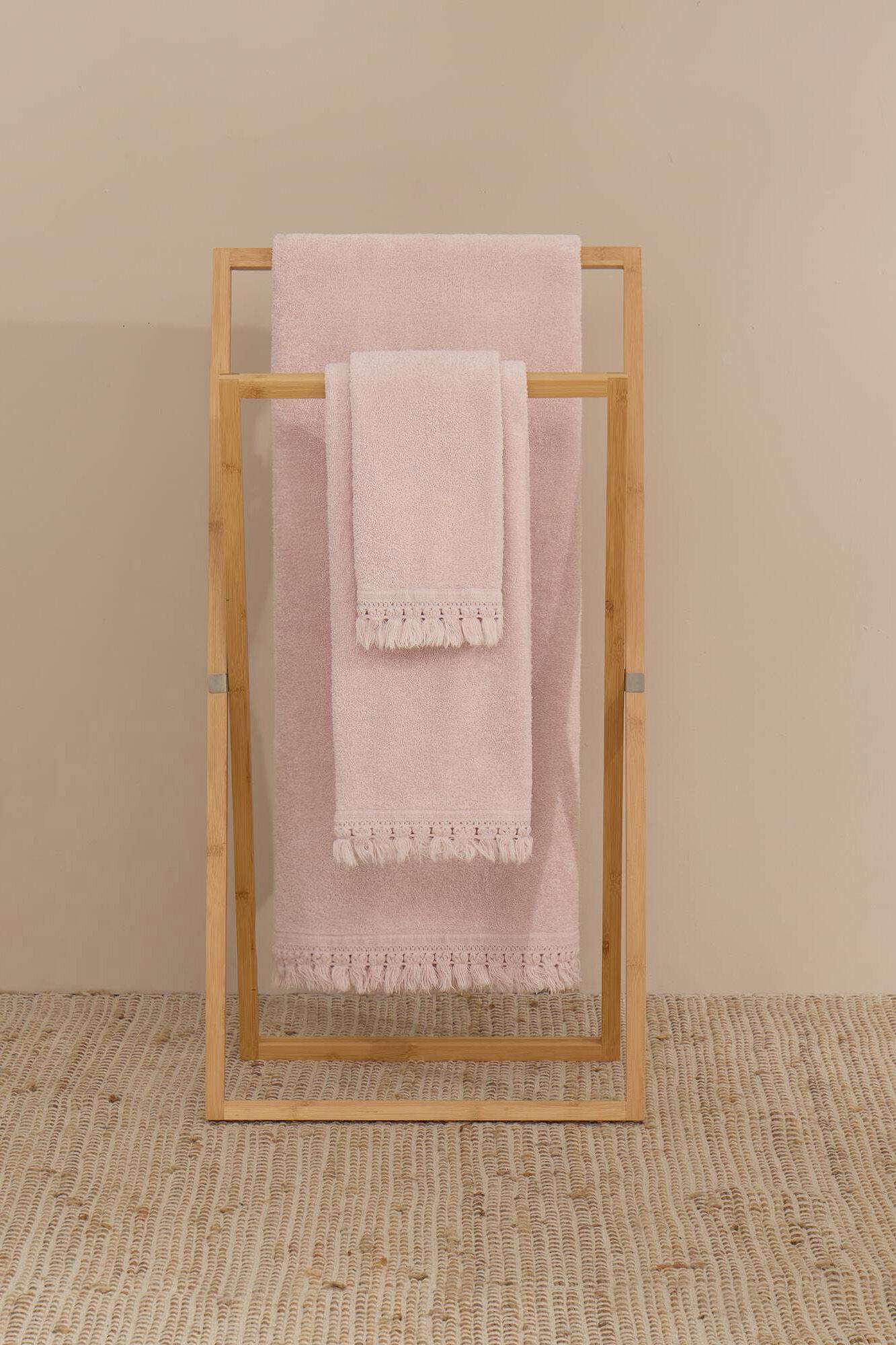 Toalla de baño crochet en algodón rosa de Women'secret