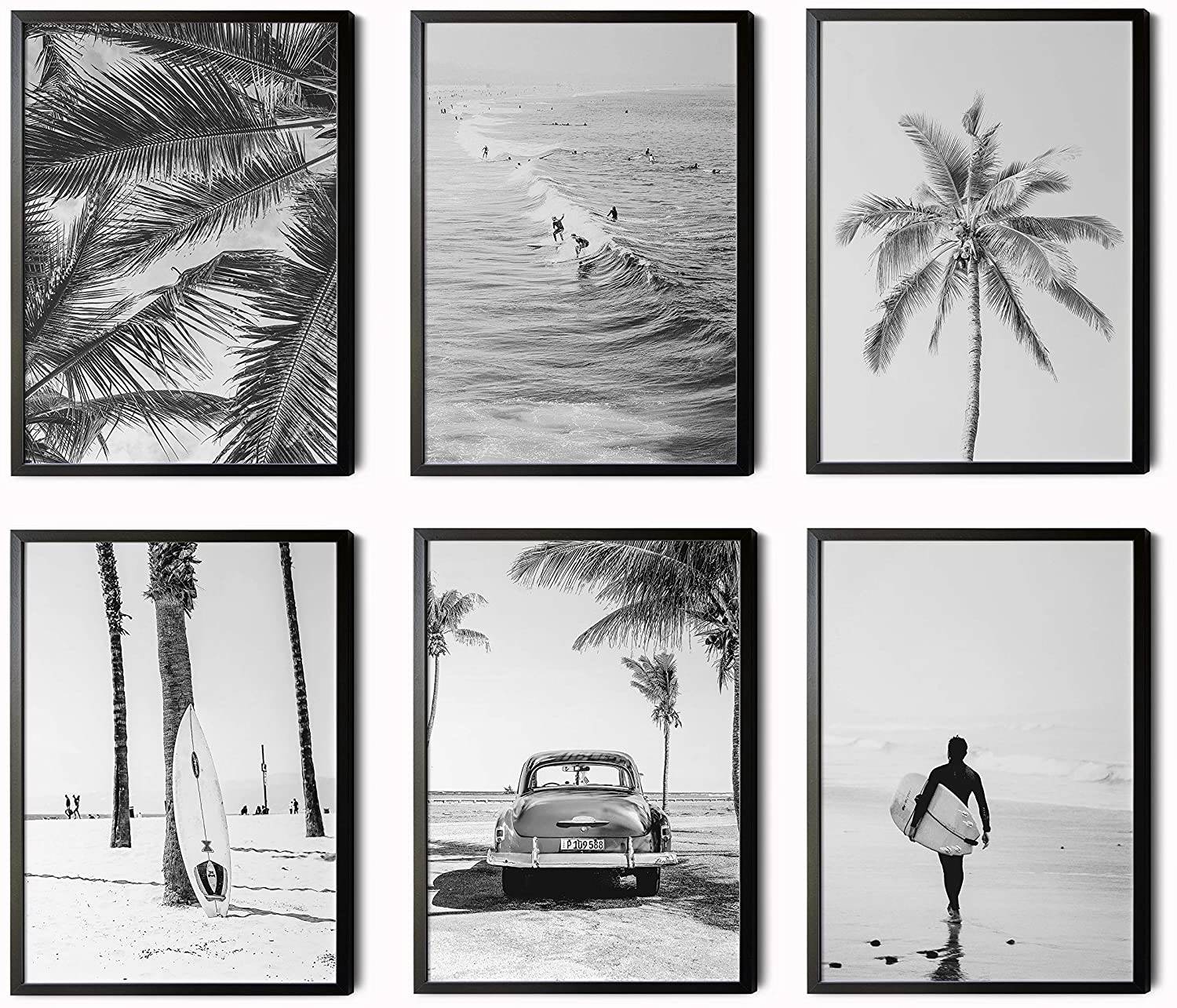 Set de láminas decorativas en blanco y negro de Amazon.