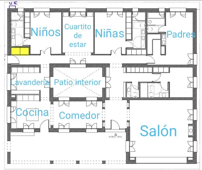 Plano de la casa de la lectora Paloma en Asturias
