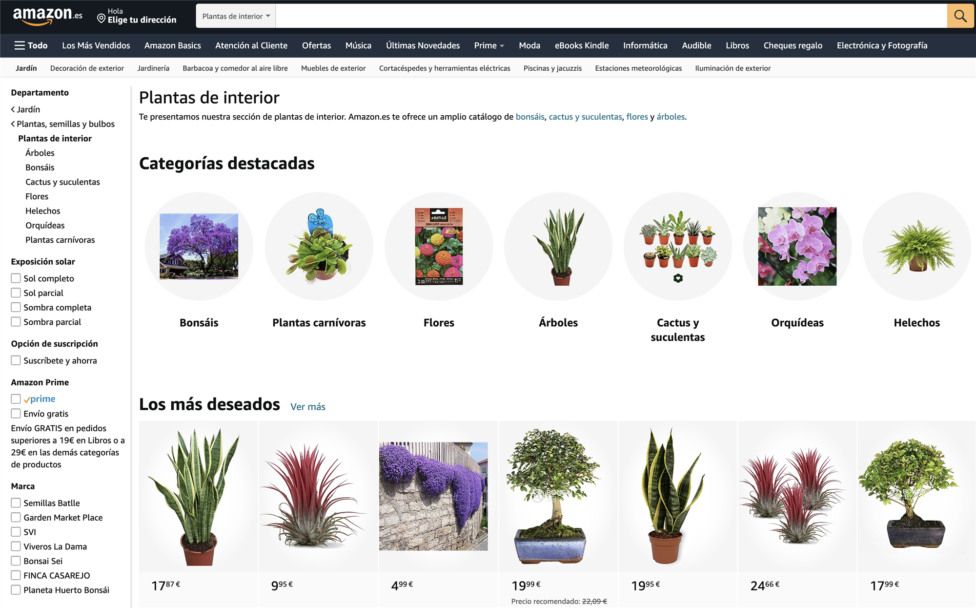 Dónde comprar flores online: Amazon. 