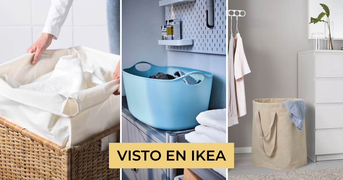 Cestos de la ropa de IKEA: con asas, plegables, de fibras naturales