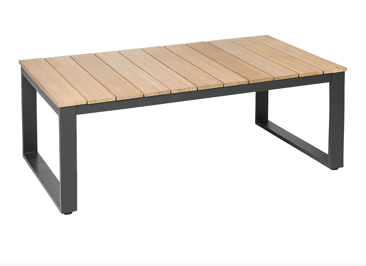 Rebajas El corte Inglés: mesa de centro de jardín de madera y estructura de aluminio. 