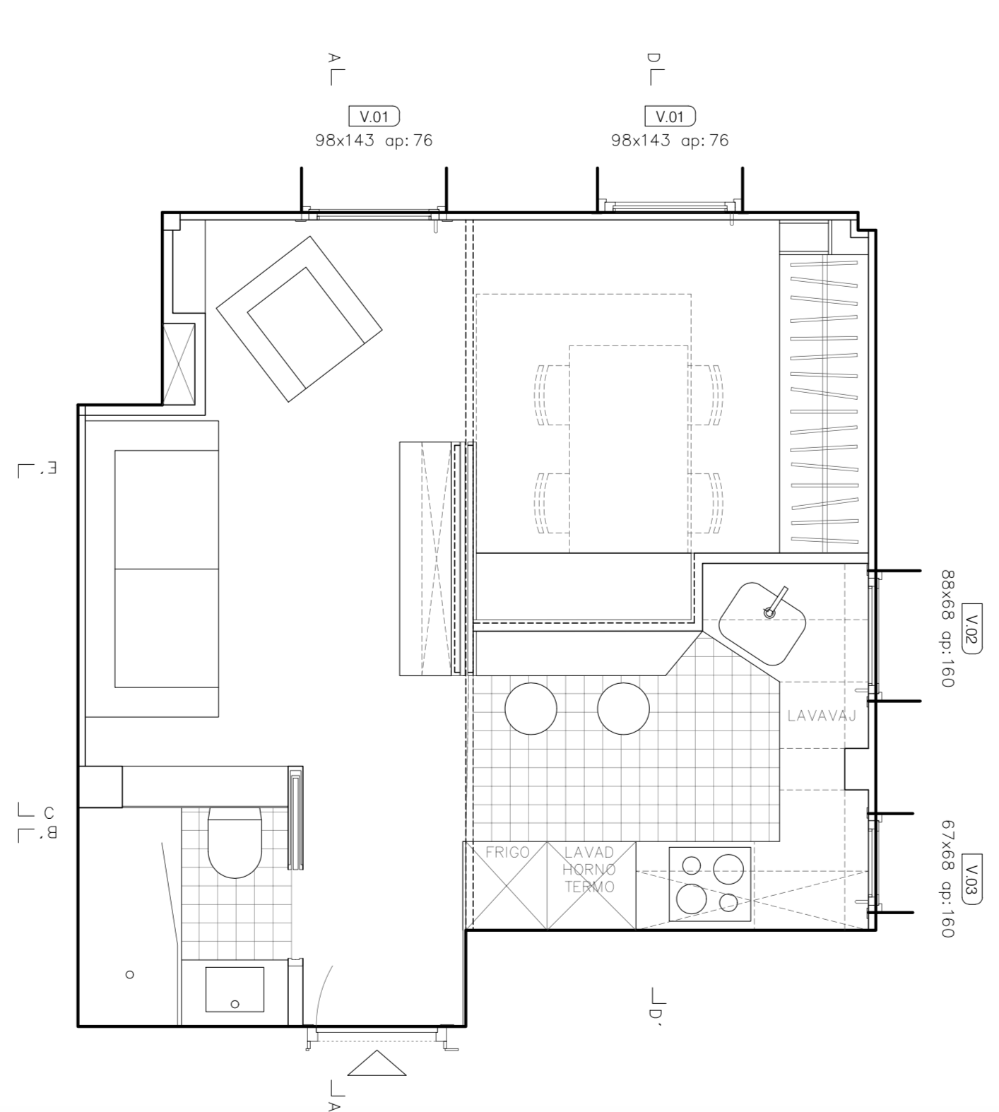 Plano actual del piso pequeño