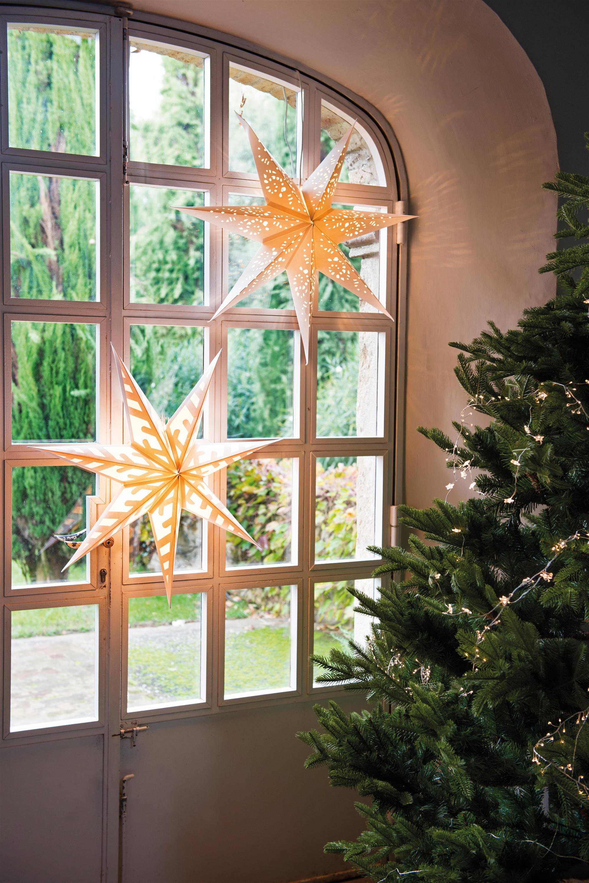 Colgantes navideños luminosos para decorar puertas acristaladas