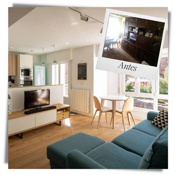 Antes y después: un piso pequeño de 55 m2 viejuno que ahora es un hogar SUPER moderno y estiloso (con plano y vídeo)