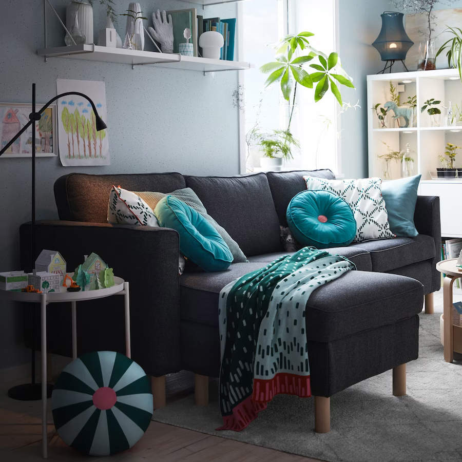 sofa con chaise longue de IKEA