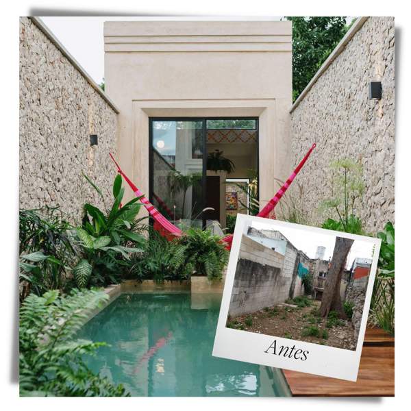 Antes y después: de casa estrecha y en ruinas a casa moderna y bien aprovechada con MINI PISCINA en el patio exterior // CON PLANO