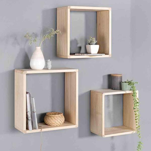 Lidl rebaja (a menos de 12 €) este set de estantes de madera con toque decorativo para ordenar cualquier habitación